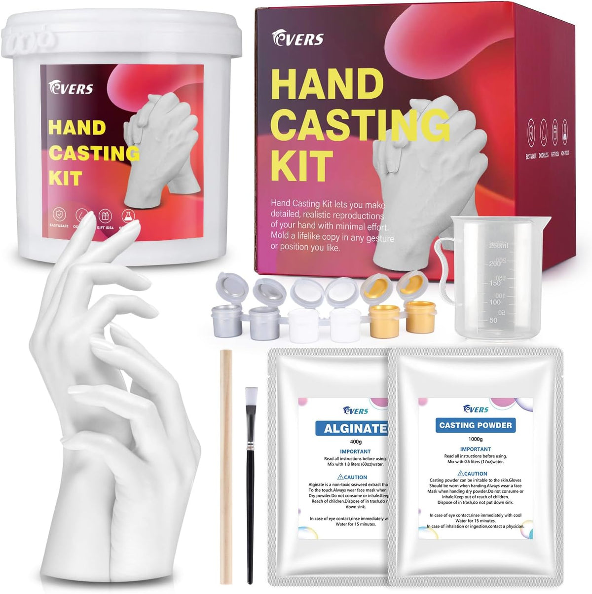 Hands Casting Kit, DIY Hand molding Kit. Hand Holding Craft for Couples, Adult & Child, Family, Friends.Valentine's Day Gifts Newborn Baby Souvenirs Anniversary, Wedding & Couples Gifts